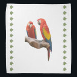 Macaws Bandana<br><div class="desc">Scarlet macaws decorate this pretty 19.5 X 19.5 bandana</div>