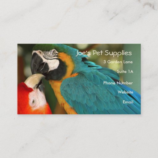 Customizable Macaws Business Cards