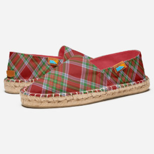 MacBain Clan Red and Green Highland Plaid Espadrilles