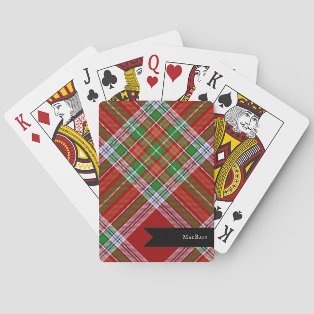 MacBain MacBean Scottish Clan Tartan Plaid Poker Cards (Back)
