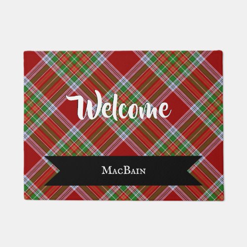 MacBain Scottish Tartan Plaid Pattern Hello Doormat