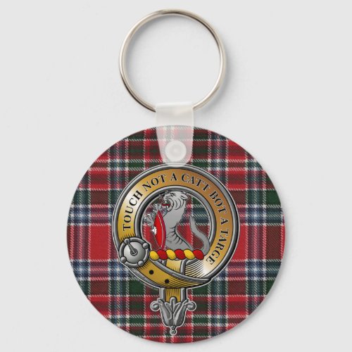 MacBain Tartan  Badge Keychain