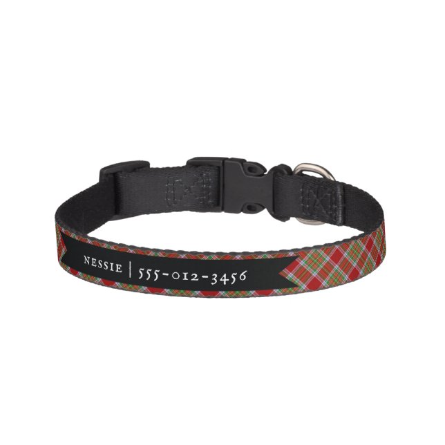 MacBain Tartan Scottish Plaid Pattern Pet Collar (Front)