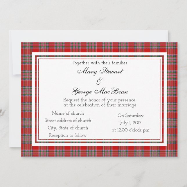 MacBean Scottish Wedding Invitation (Front)