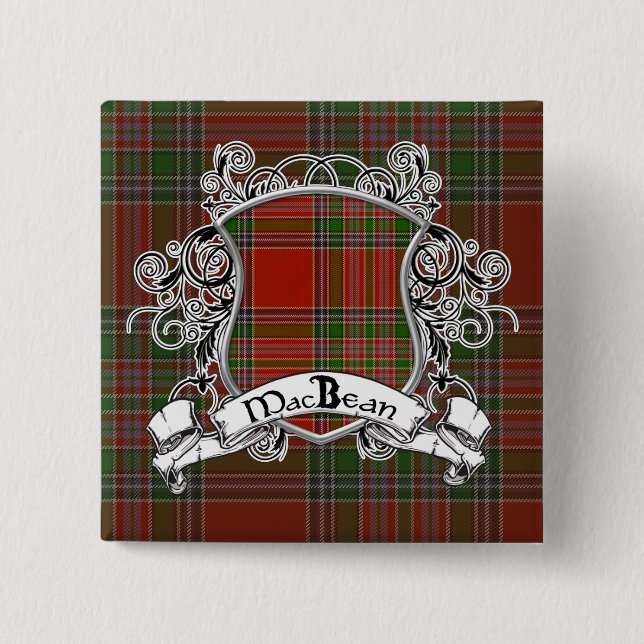 MacBean Tartan Shield Button (Front)
