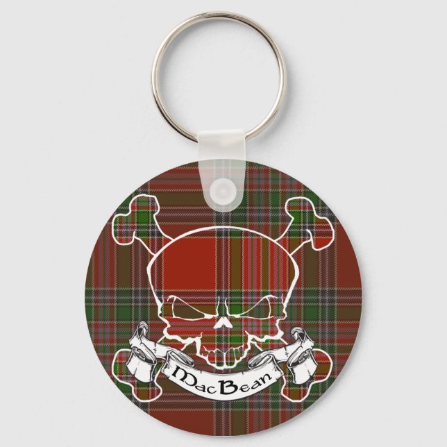 MacBean Tartan Skull Keychain (Front)