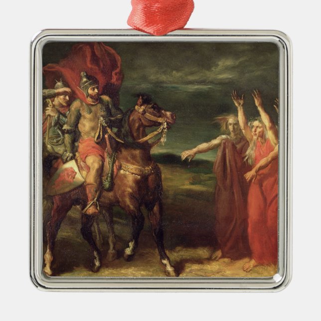 Macbeth and the Three Witches, 1855 Metal Ornament (Front)