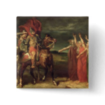 Macbeth and the Three Witches, 1855 Pinback Button