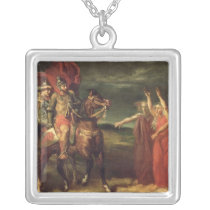 Macbeth and the Three Witches, 1855 Silver Plated Necklace