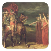 Macbeth and the Three Witches, 1855 Square Sticker