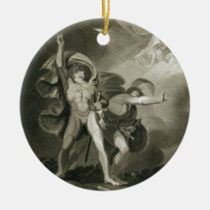 Macbeth, Banquo and the Three Witches on the Heath Ceramic Ornament