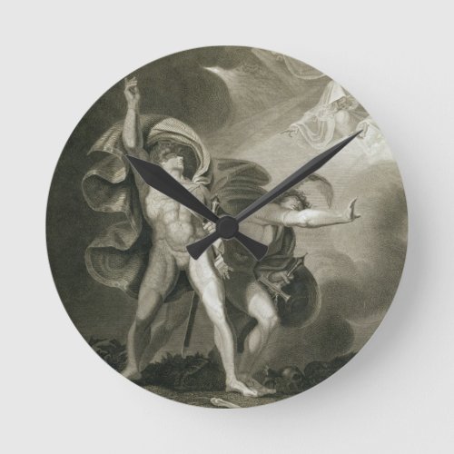 Macbeth Banquo and the Three Witches on the Heath Round Clock