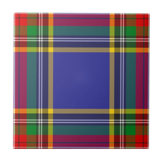 MacBeth Clan Hunting Tartan Plaid Ceramic Tile (Front)