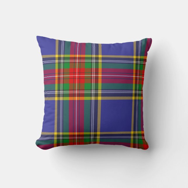 MacBeth Clan Tartan Scottish Plaid Throw Pillow (Front)