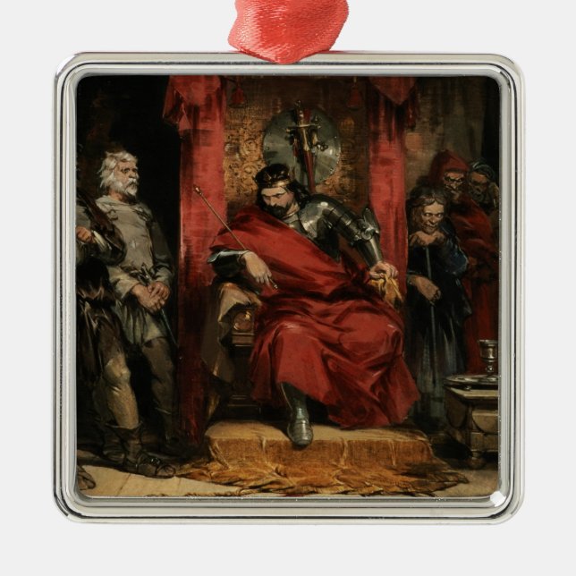 Macbeth instructing the Murderers Metal Ornament (Front)