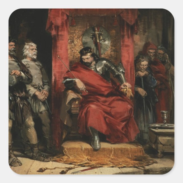 Macbeth instructing the Murderers Square Sticker (Front)