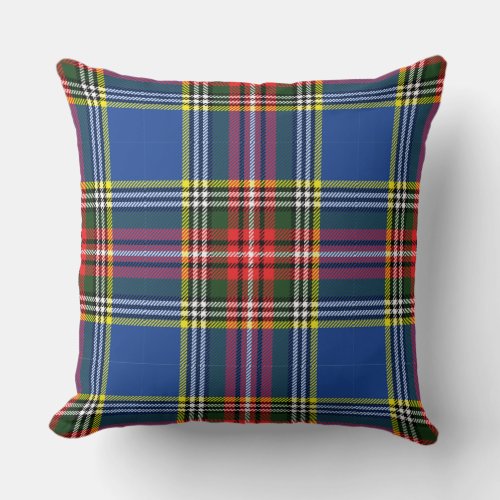 MacBeth Modern Tartan Plaid Scottish Colorful  Throw Pillow