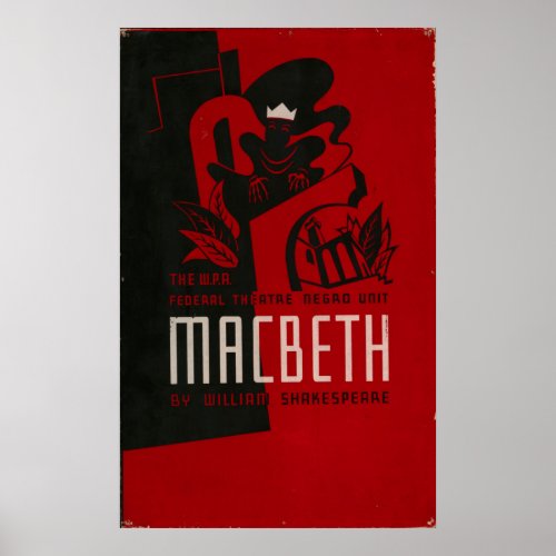 Macbeth Negro Theatre 1937 WPA Vintage Poster