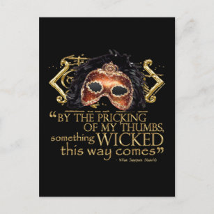Macbeth "Something Wicked" Quote (Gold Version) Postcard