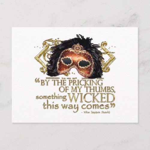 Macbeth Something Wicked Quote Gold Version Postcard