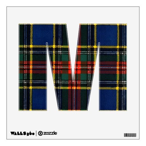 Macbeth tartan alphabet wall decals | Zazzle