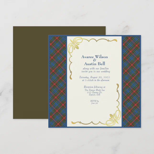 Macbeth Invite MacBeth Tartan Plaid Wedding Invitation | Zazzle