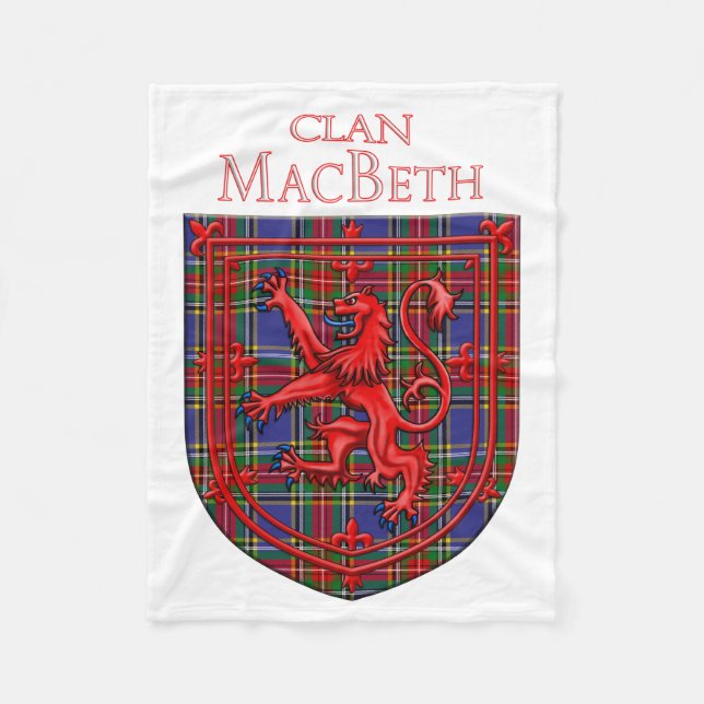 MacBeth Tartan Scottish Plaid Lion Rampant Fleece Blanket (Front)