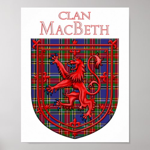 MacBeth Tartan Scottish Plaid Lion Rampant Poster