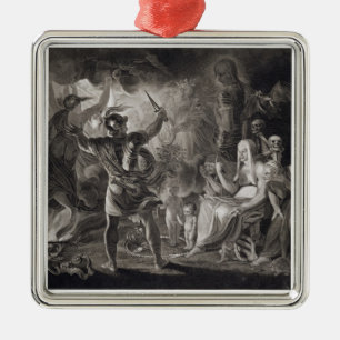 Macbeth, the Three Witches and Hecate in Act IV, S Metal Ornament