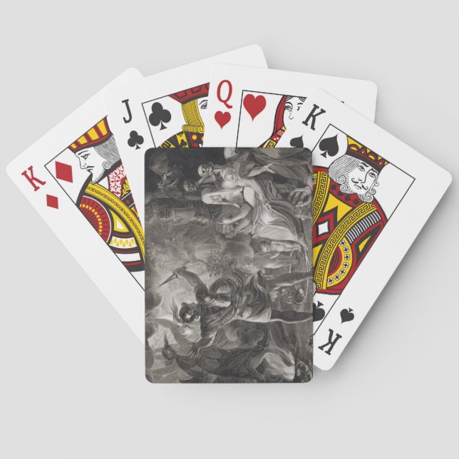 Macbeth, the Three Witches and Hecate in Act IV, S Poker Cards (Back)