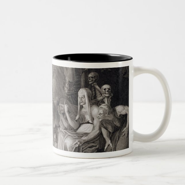 Macbeth, the Three Witches and Hecate in Act IV, S Two-Tone Coffee Mug (Right)