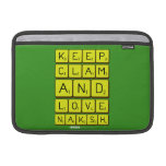 Keep
 Clam
 and 
 love 
 naksh  MacBook Air Sleeves (landscape)