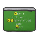 What if
 i told you -
 NO game in that
 side?
 Wow  MacBook Air Sleeves (landscape)