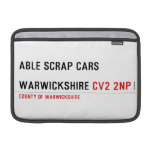 ABLE SCRAP CARS  WARWICKSHIRE  MacBook Air Sleeves (landscape)