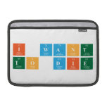 I want 
 To die  MacBook Air Sleeves (landscape)