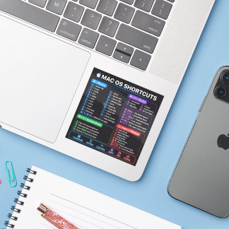 MacBook Mac OS Shortcuts Cheat Sheet Sticker