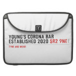YOUNG'S CORONA BAR established 2020  MacBook Pro Sleeves