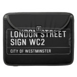 LONDON STREET SIGN  MacBook Pro Sleeves