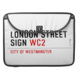 LONDON STREET SIGN  MacBook Pro Sleeves