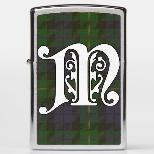 MacBride Clan Tartan Monogram Zippo Lighter (Front)