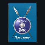 Maccabee Shield And Spears Acrylic Print<br><div class="desc">Chag Sameach! A depiction of a Maccabee's shield and two spears. The shield is adorned by a lion and text reading "Yisrael" (Israel) in the Paleo-Hebrew alphabet. Text reading, "Maccabee" also appears. The Maccabees were Jewish rebels who freed Judea from the yoke of the Seleucid Empire. Chanukkah is not just...</div>