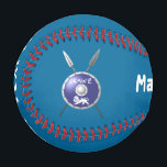 Maccabee Shield And Spears Baseball<br><div class="desc">A depiction of a Maccabee's shield and two spears. The shield is adorned by a lion and text reading "Yisrael" (Israel) in the Paleo-Hebrew alphabet. English text "Maccabee" also appears. Add your own additional text. The Maccabees were Jewish rebels who freed Judea from the yoke of the Seleucid Empire. Chanukkah...</div>