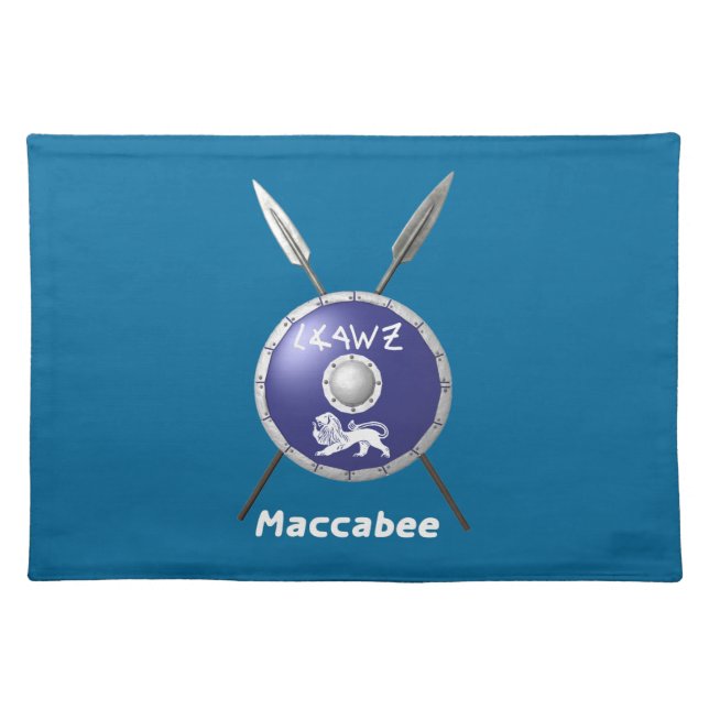 Maccabee Shield And Spears Cloth Placemat (Front)
