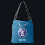 Maccabee Shield And Spears Crossbody Bag<br><div class="desc">A depiction of a Maccabee's shield and two spears. The shield is adorned by a lion and text reading "Yisrael" (Israel) in the Paleo-Hebrew alphabet. Add your own text The Maccabees were Jewish rebels who freed Judea from the yoke of the Seleucid Empire. Chanukkah is not just a mid-winter festival...</div>