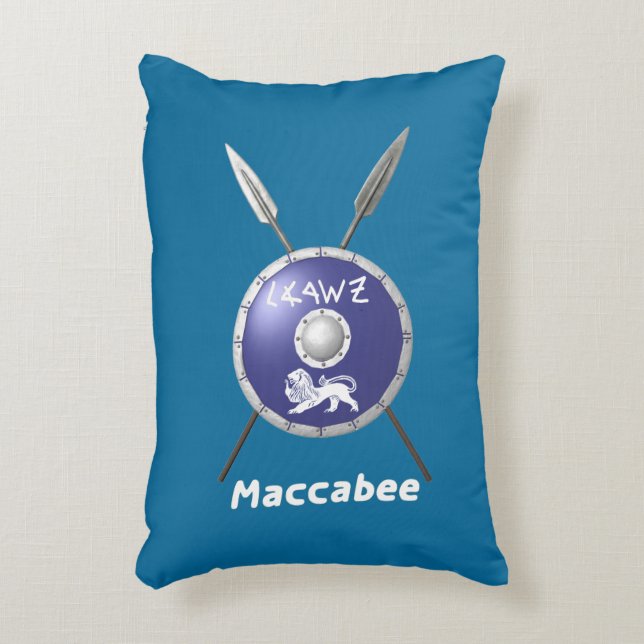 Maccabee Shield And Spears Decorative Pillow (Front(Vertical))
