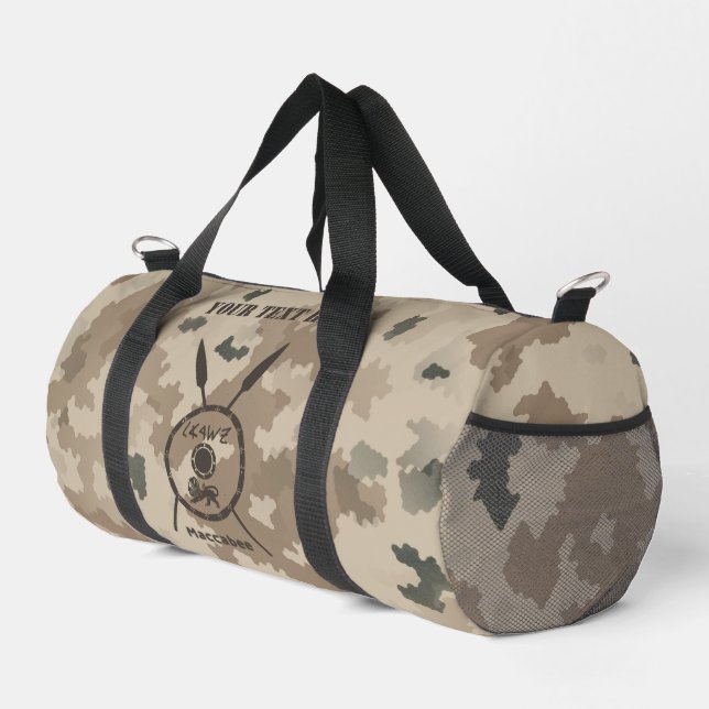 Maccabee Shield And Spears - Desert  Duffle Bag (Right Corner)