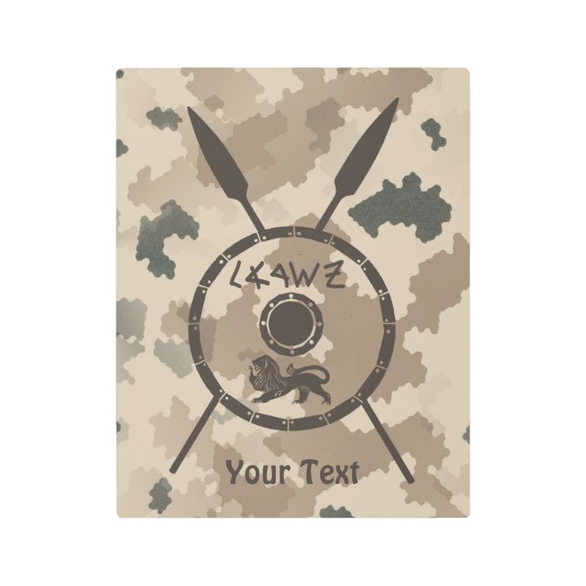 Maccabee Shield And Spears - Desert Metal Print (Front)