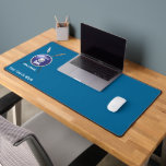 Maccabee Shield And Spears Desk Mat<br><div class="desc">A depiction of a Maccabee's shield and two spears. The shield is adorned by a lion and text reading "Yisrael" (Israel) in the Paleo-Hebrew alphabet. English text reading "Maccabee" also appears. Customize by adding your own additional text. The Maccabees were Jewish rebels who freed Judea from the yoke of the...</div>