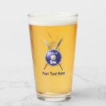Maccabee Shield And Spears Glass<br><div class="desc">A depiction of a Maccabee's shield and two spears. The shield is adorned by a lion and text reading "Yisrael" (Israel) in the Paleo-Hebrew. Customize by adding your own text. The Maccabees were Jewish rebels who freed Judea from the yoke of the Seleucid Empire. Chanukkah is not just a mid-winter...</div>