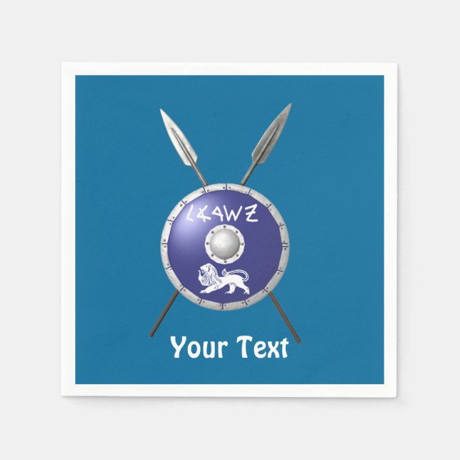 Maccabee Shield And Spears Napkins (Front)